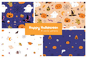 Cute Halloween seamless patterns set, a Pattern Graphic by Good Studio (Thumbnail 1 of 8)