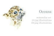 Watercolor Oceans, an Animal Illustration by Budogoshch (Thumbnail 1 of 11)