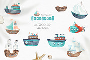 Watercolor Transport by water, an Object Graphic by Ana-Sakuta (Thumbnail 14 of 17)