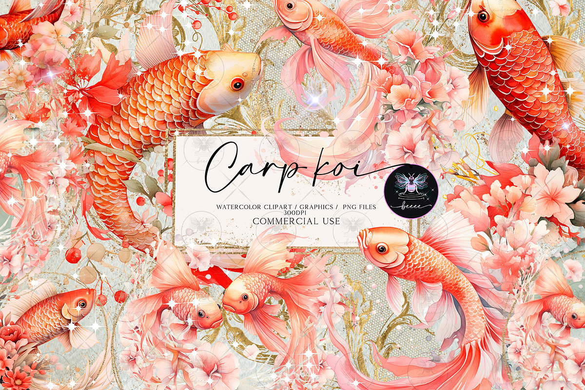 Carp Koi Animals Clipart, an Illustration by BigCakeBee (Photo 1 of 5)