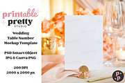 Blush Wedding Table Number Mockup, a Product Mockup by Printable Pretty Studio (Thumbnail 1 of 10)