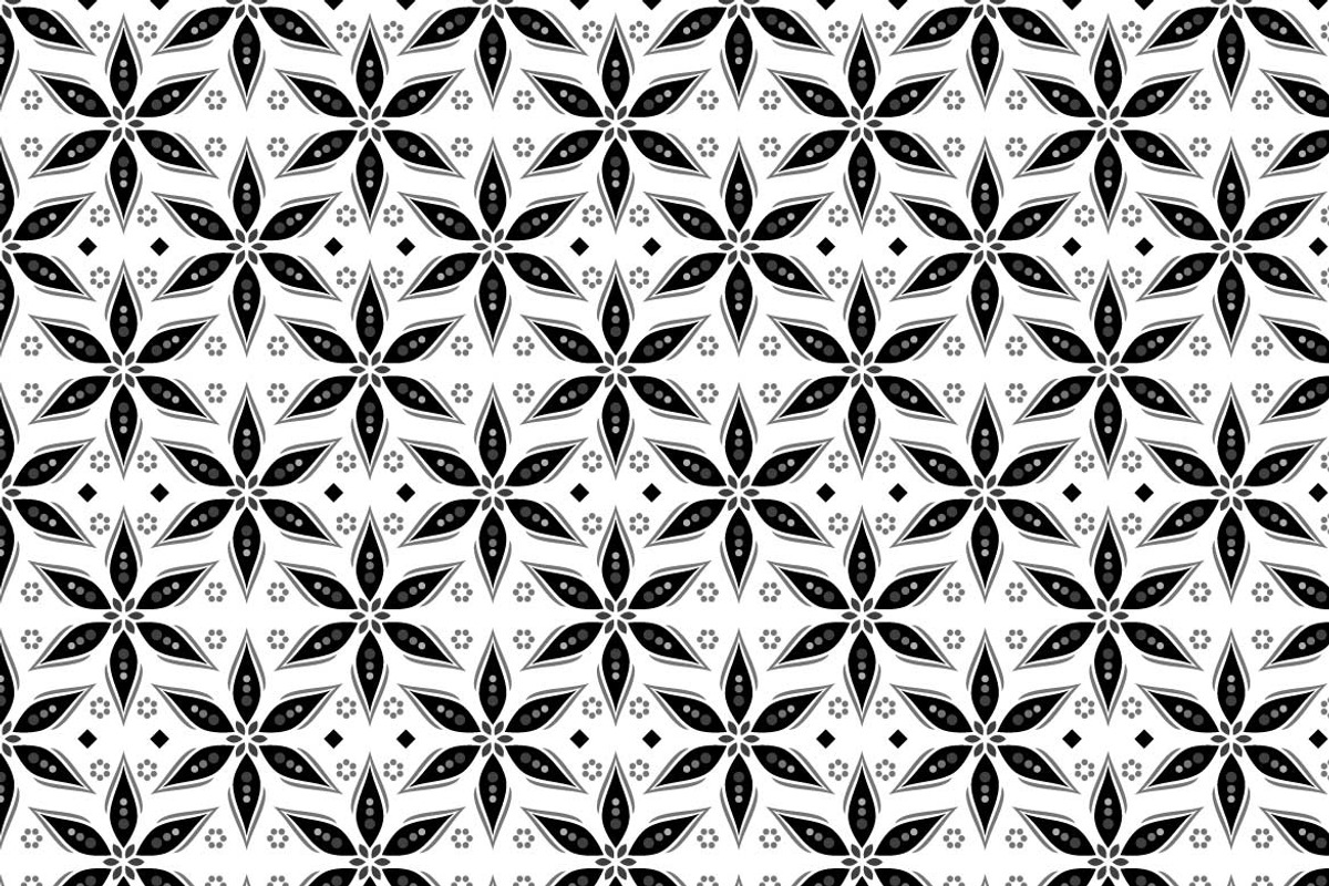 Monochrome Batik Seamless Pattern, a Pattern Graphic by Mightyfire