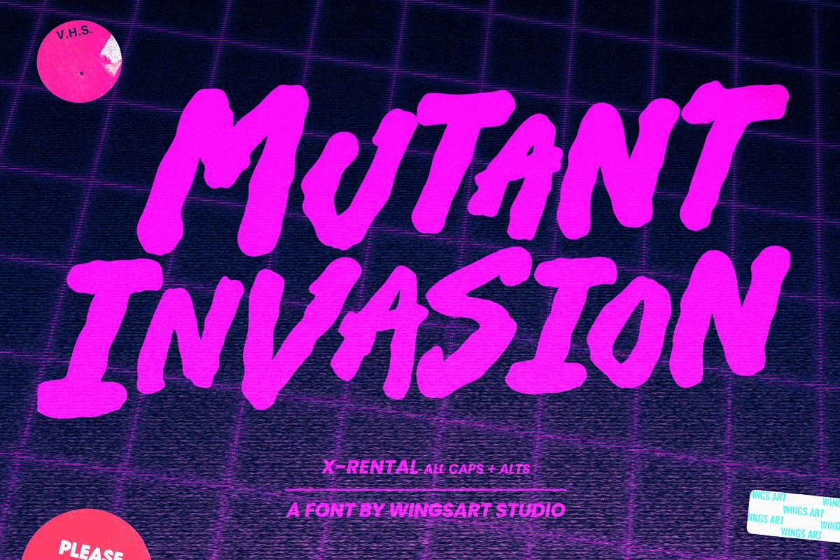 X-Rental - 1980s Retro Horror Font, a Handwritten Font by Wingsart Studio (Photo 8 of 15)