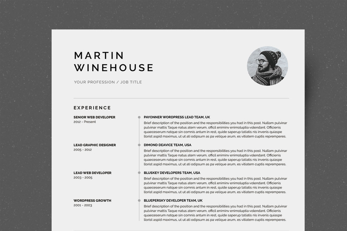Resume Template / CV, a Resume Template by UX-group (Photo 1 of 5)