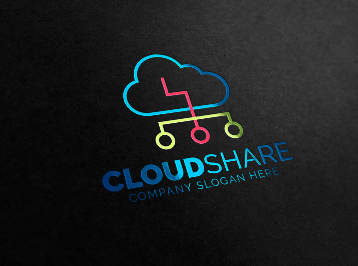 Cloud Share Logo, a Branding & Logo Template by essegraphic