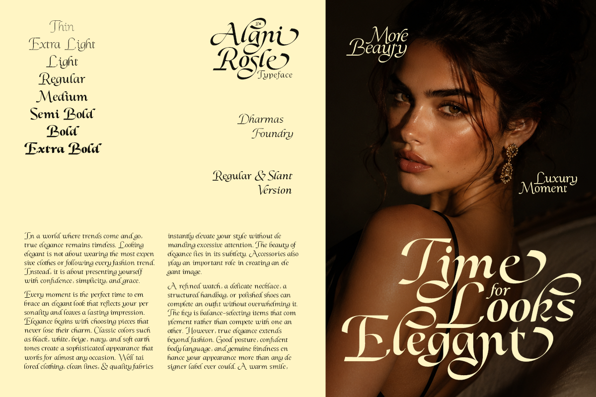 Dh Alani Rosle - 16 Branding Family, a Serif Font by Dharmas Foundry (Photo 5 of 15)