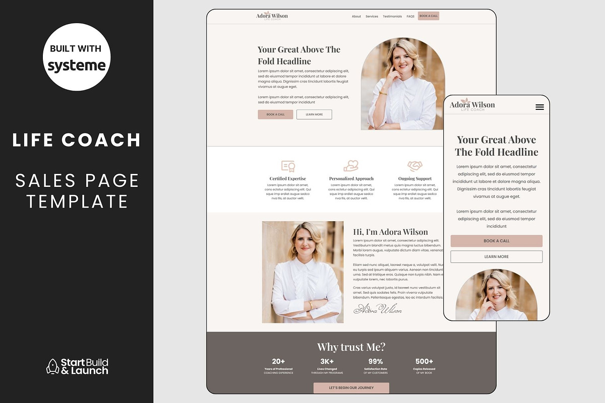 Systeme Sales Funnel Template Bundle, a Landing Page Template by StartBuildLaunch (Photo 1 of 6)