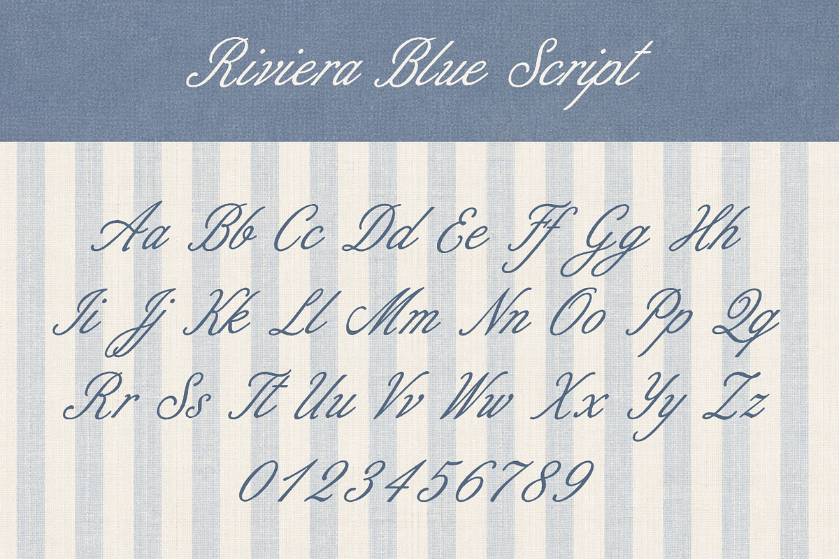 Riviera Blue - Font Trio, a Script Font by Davide Bassu (Photo 9 of 11)