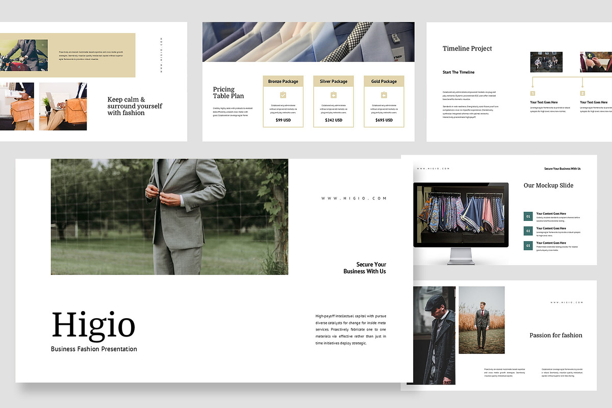 Higio : Fashion Brand Google Slides, a Presentation Template by Punkl Camp (Photo 1 of 9)