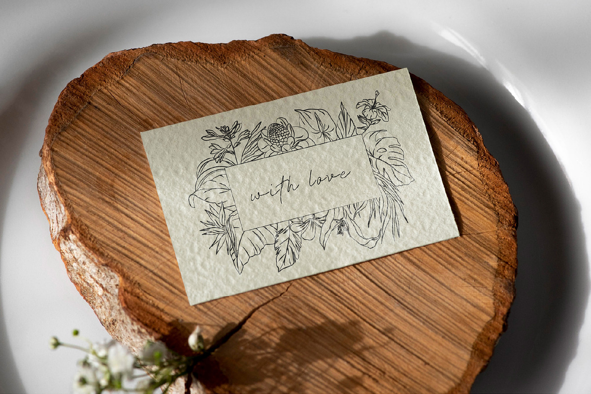Line Art Tropical Flowers & Leaves, a Decorative Illustration by La Petite Line Art (Photo 12 of 12)