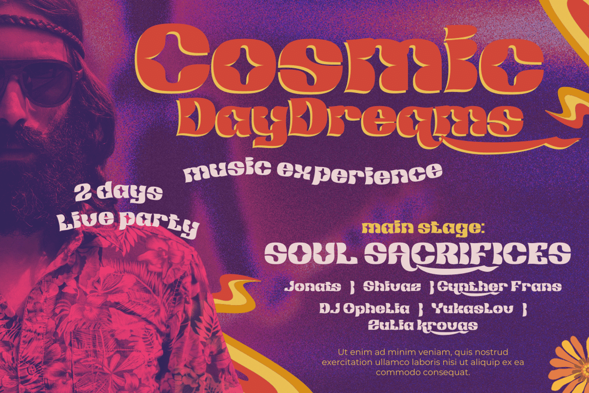 Redsema | Groovy Retro Font, a Font by twinstd (Photo 8 of 12)