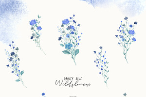 Dainty Blue Wildflowers Clipart