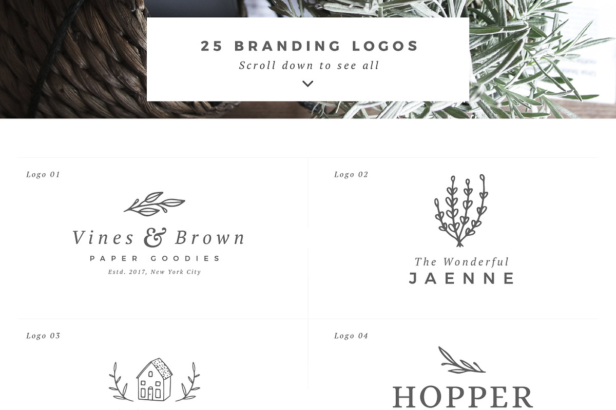 25 Delicate Feminine Logos - Vol 4, a Branding & Logo Template by Davide Bassu (Photo 3 of 6)