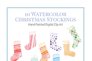 Watercolor Christmas Stockings, an Illustration by Shrimp Salad Circus (Thumbnail 4 of 5)