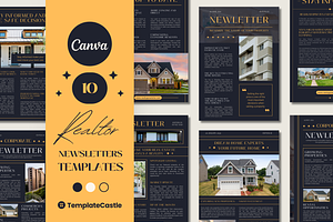 Realtor Newsletters Canva Templates, a Templates & Theme by TemplateCastleStore