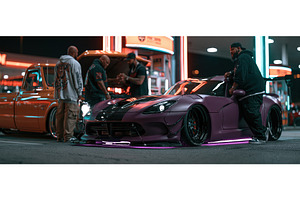 Custom Widebody Supercar at Night, a Sports & Recreation Photo by piter.goskov