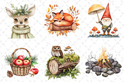 Watercolor Fall Woodland Clipart, an Illustration by Dream Creation (Thumbnail 4 of 6)