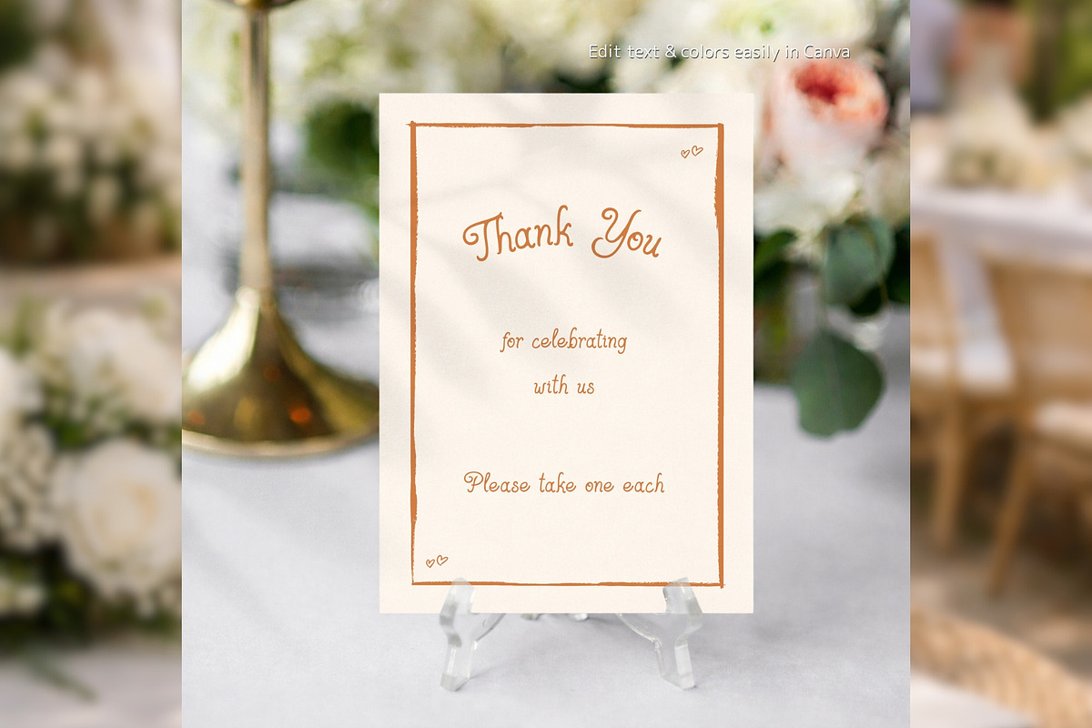 Wedding Favors Card Canva bd002, a Card Template by TyphoonStudio (Photo 3 of 8)