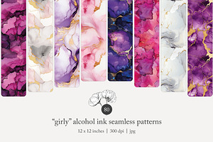 80 pink alcohol ink seamless pattern, a Pattern Graphic by Poppy Lane Studio