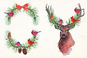 watercolor christmas clipart, an Illustration by Art & Things (Thumbnail 6 of 12)