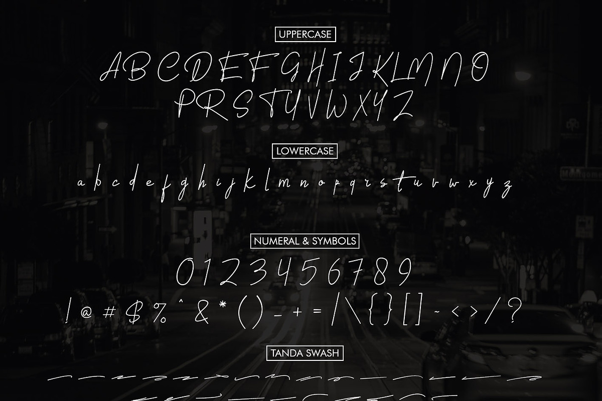 Tanda Signature Font preview 8