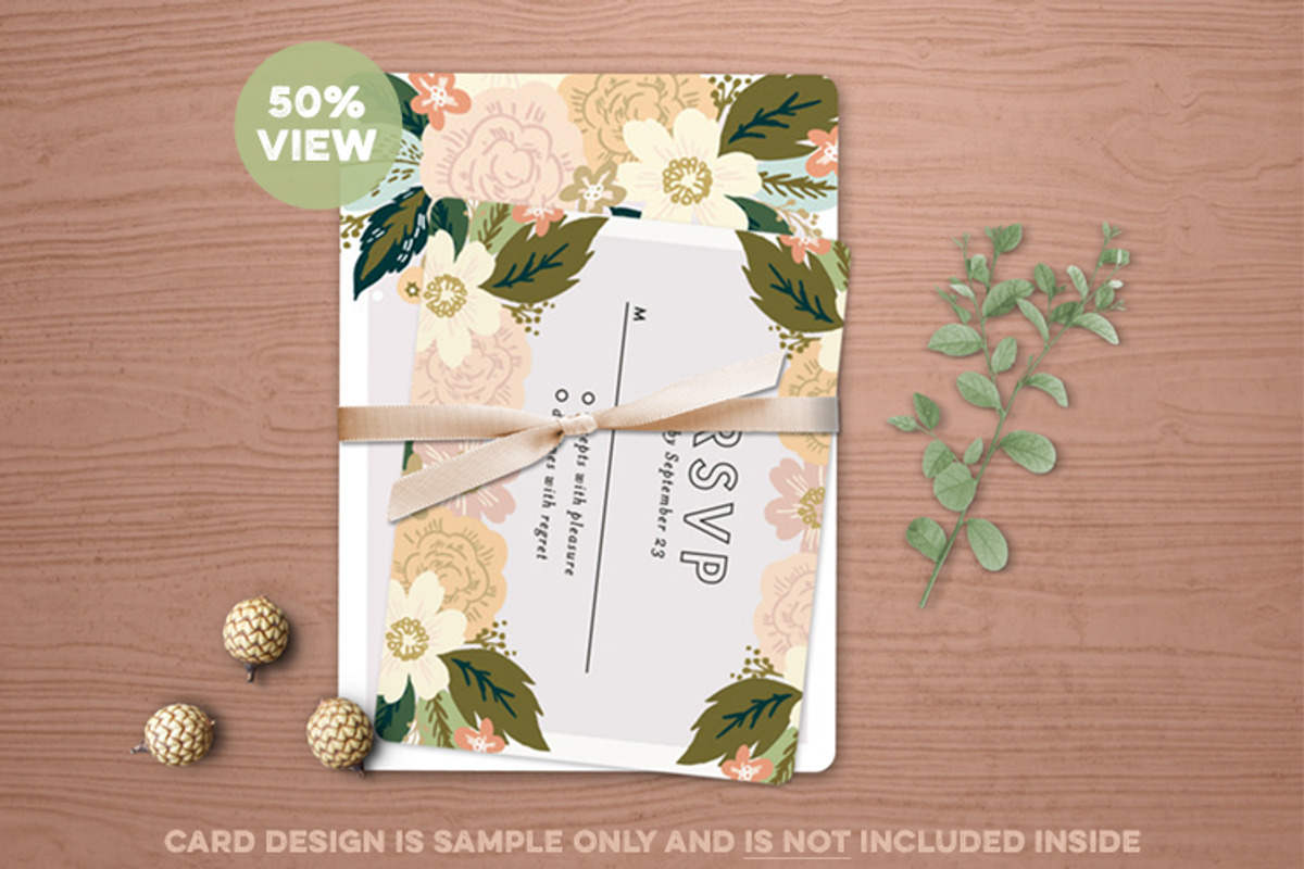 Tied Invitation+RSVP Mockup, a Print Template by Hype Your Prints (Photo 4 of 7)