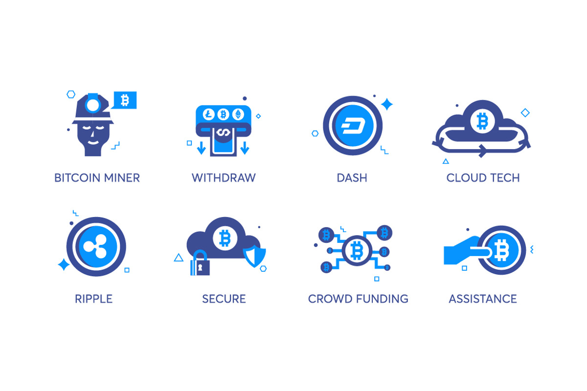 44 Blockchain Cryptocurrency Icons, an Icon by kucingklawu (Photo 7 of 7)