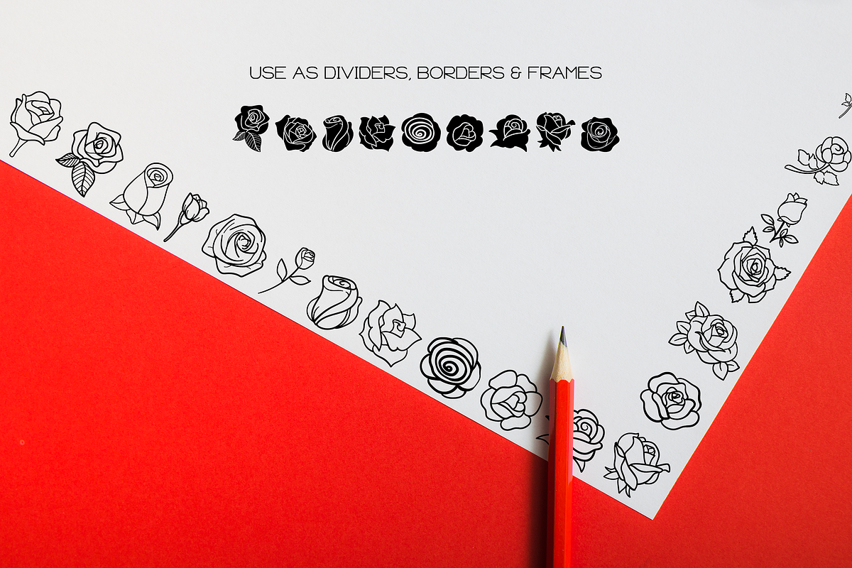 Rose Doodles - Dingbats Font, a Symbol Font by WADLEN