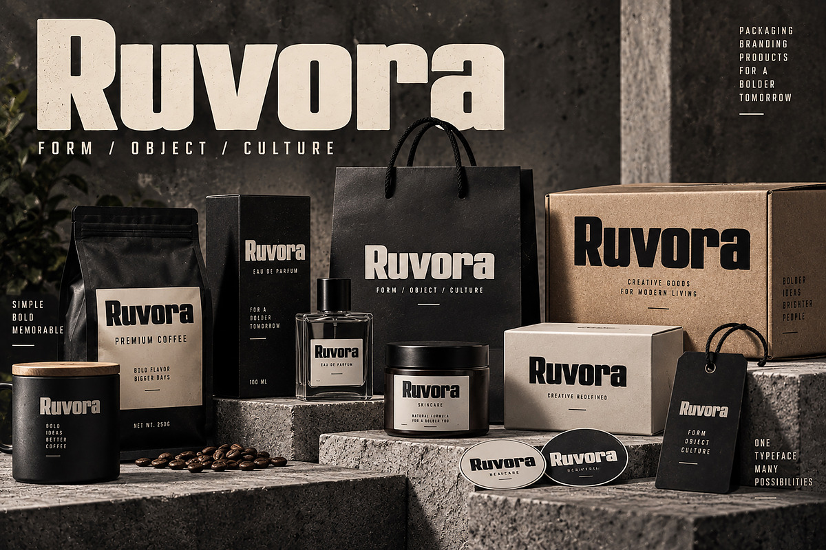 Ruvora – Bold Modern Display Font, a Script Font by Wow Magic (Photo 5 of 5)