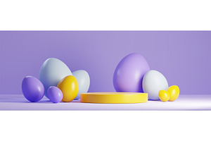 Round stage and colorful Easter eggs, an Object Illustration by art PVP - market