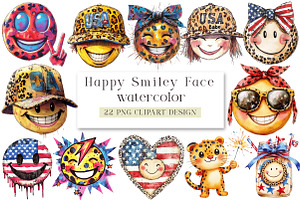 Happy Smiley Face Leopard 4th of, a Seasonal Illustration by DreamArtGraphic