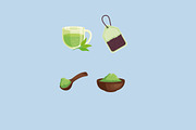 Green Tea Illustration Set, a Food Illustration by studiogstock (Thumbnail 3 of 3)