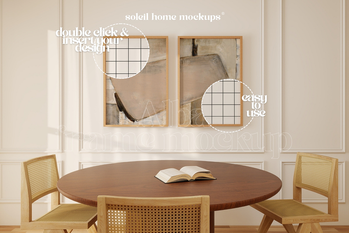 ALBA | Classy Dining Room Mockup Set, a Household Mockup by SoleilHomeMockups (Photo 2 of 11)