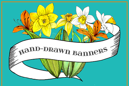 Hand-drawn Banners and Ribbons