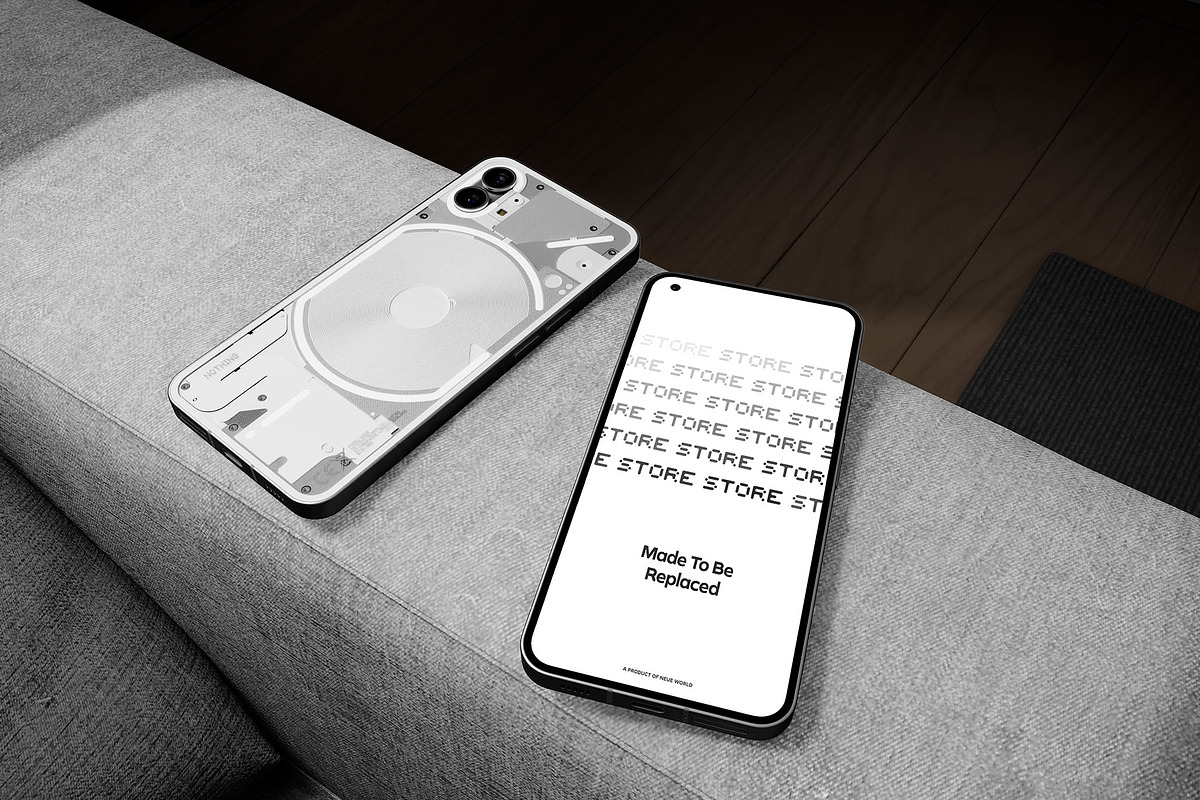 Nothing Phone(1) Realistic 3D MockUp, an Android Mockup by neueworld (Photo 9 of 11)