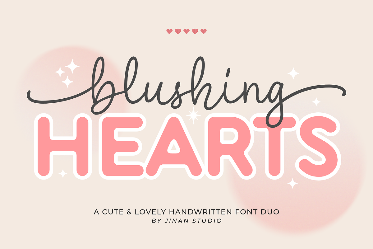 Blushing Hearts - A Font Duo, a Script Font by Ainun Jinan (Photo 1 of 9)