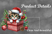 Christmas Cat Sublimation Clipart, a Seasonal Illustration by Craft Nest (Thumbnail 3 of 5)
