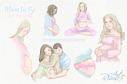 Mother to be PNG Clip Art. Pregnancy, a Decorative Illustration by RivusArt (Thumbnail 7 of 9)
