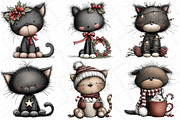 Whimsical Christmas Black Cat Clipar, an Illustration by DreamPrint404 (Thumbnail 3 of 7)