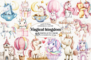 Magical Kingdom Pastel Cute Unicorn, an Illustration by Watercolor design (Thumbnail 1 of 5)