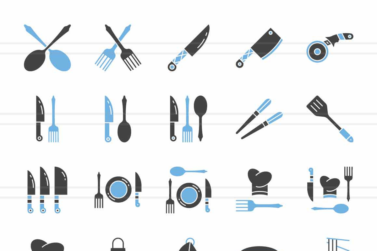 Kitchen Blue & Black Icons, an Icon by IconBunny (Photo 2 of 2)