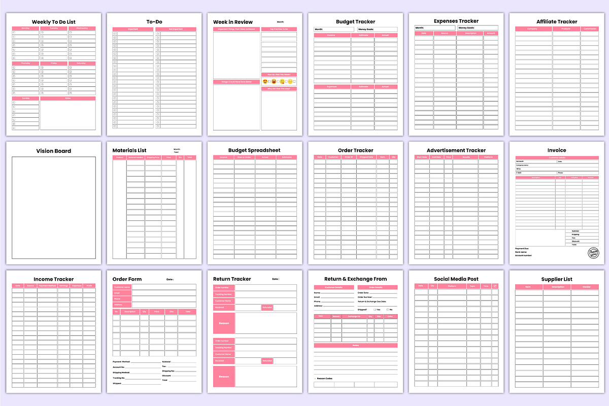 2025-26 Girl Boss Planner Bundle, a Stationery Template by Mustafiz (Photo 5 of 6)