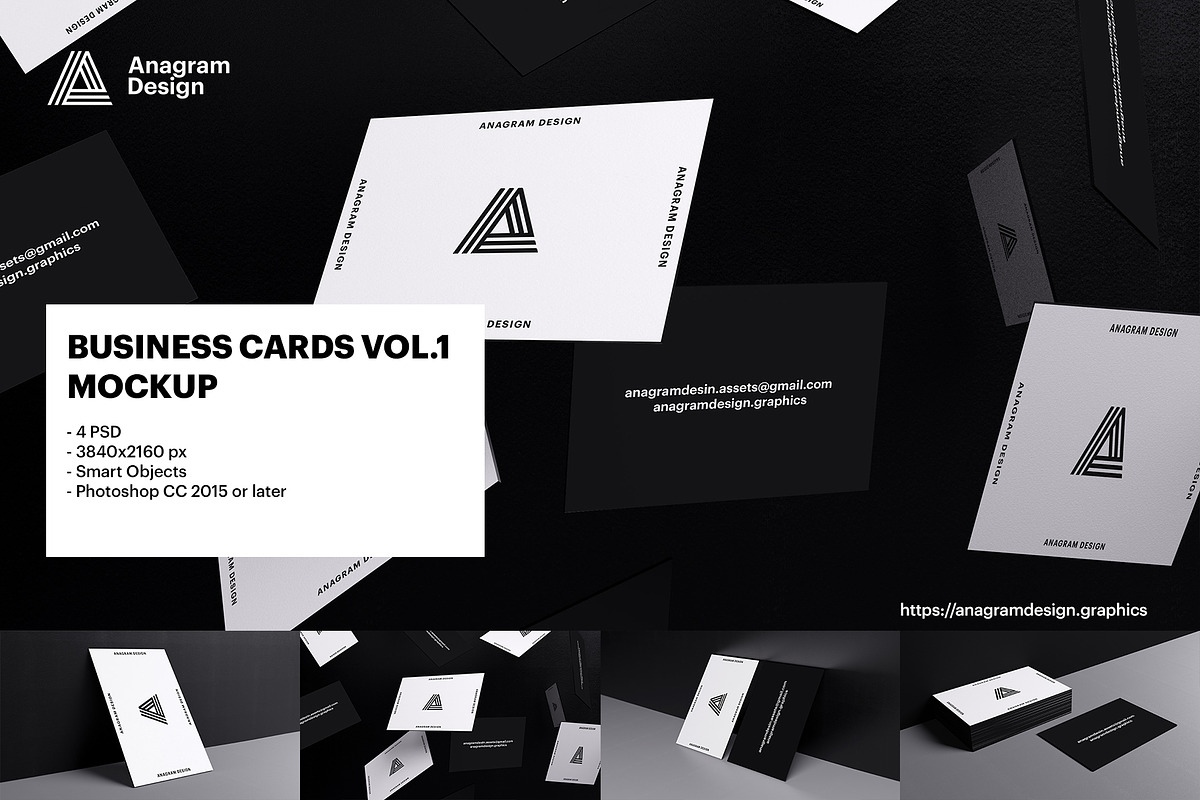 Business Cards Mockup Vol 1, a Product Mockup by AnagramDesign (Photo 1 of 6)