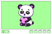 Cute Panda Holding Heart love, an Animal Illustration by Artstorystudio (Thumbnail 1 of 3)