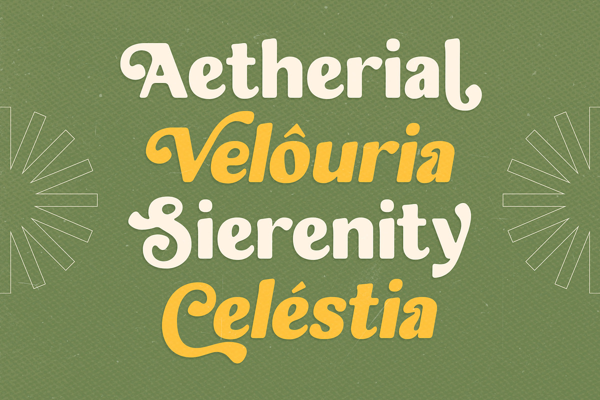 Bisque Veloute | Retro Sans Font, a Sans Serif Font by Krismagraph (Photo 2 of 10)