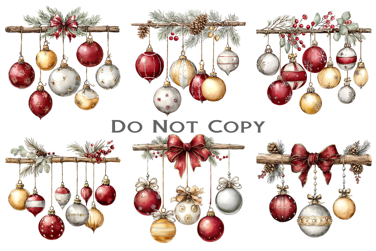 Christmas Decorations Clipart, an Illustration by Craft Nest (Photo 2 of 11)