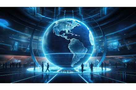 modern blue tech background ai, a Technology Photo by pikepicture