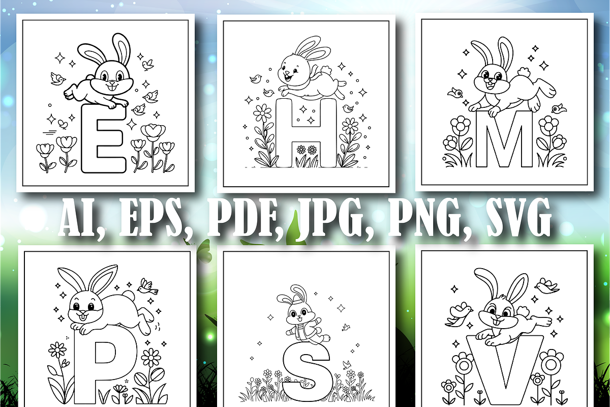 Easter ABC Alphabet Letter Coloring, an Animal Illustration by Design Home (Photo 3 of 4)