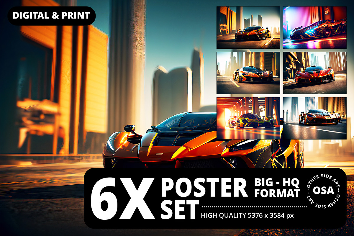 Supercar in the City Illustration, a Wallpaper Graphic by Other Side Art (Photo 1 of 8)