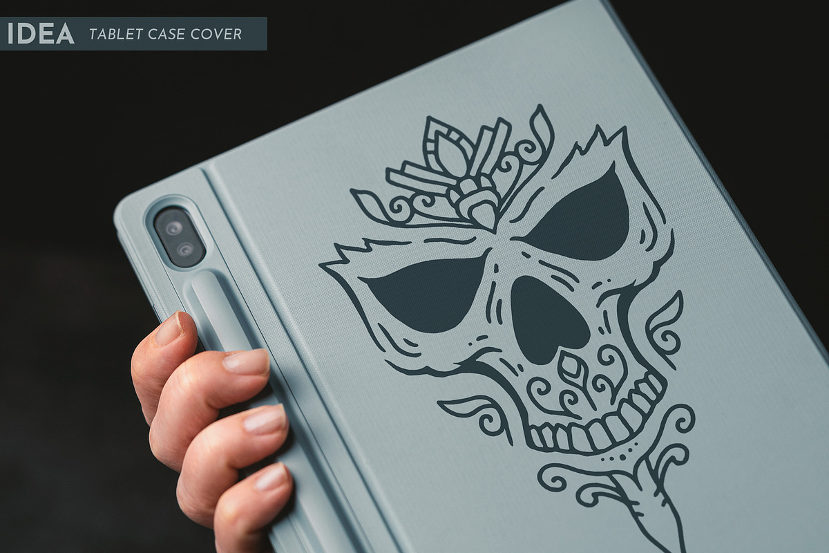 100 Decorative Vector Skulls, a Decorative Illustration by pixaroma (Photo 18 of 37)